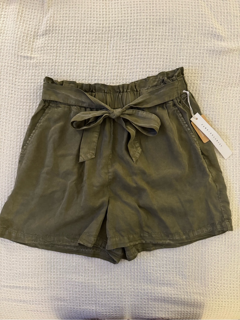 Women's Olive Tie-Waist Shorts